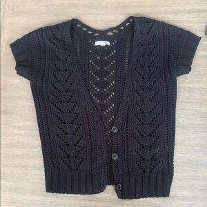 American Eagle Outfitters Black Knit Cardigan Sweater